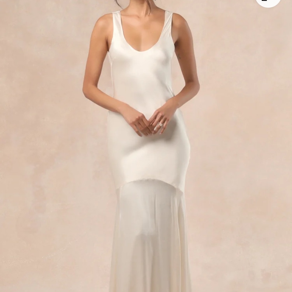 Lulus Love All of Me Champagne Satin Maxi Dress